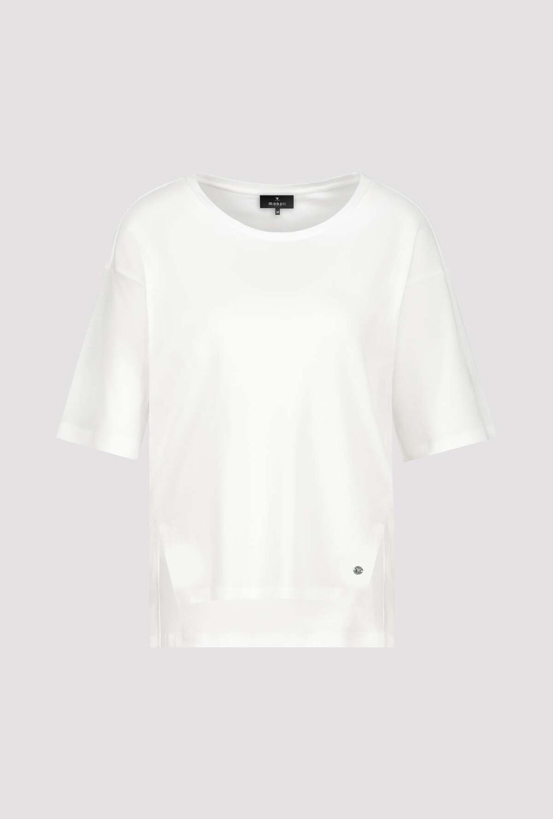 T-shirt col rond 408351MNR en blanc cassé par Monari