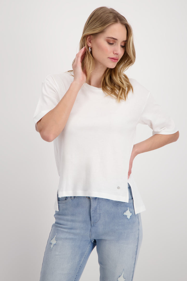 Round Neck T-Shirt 408351MNR in Off White by Monari