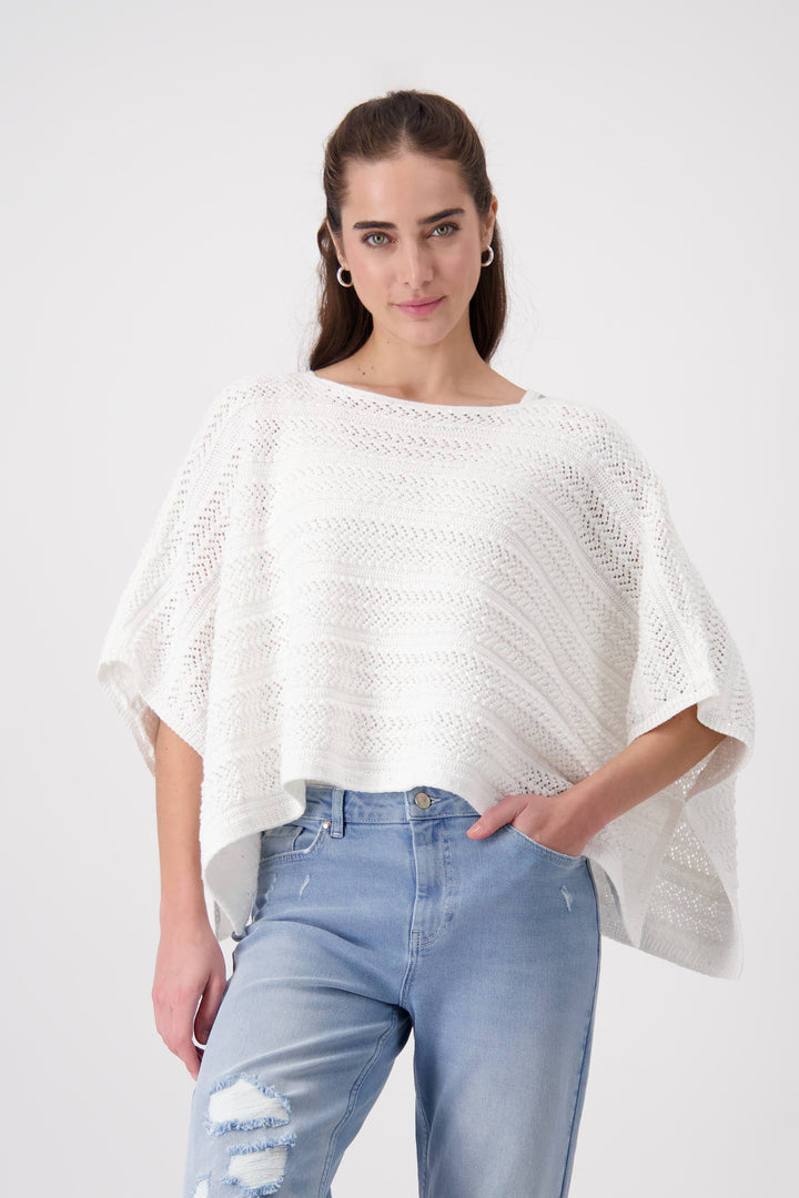 Pullover Poncho In Off White 408427 By Monari