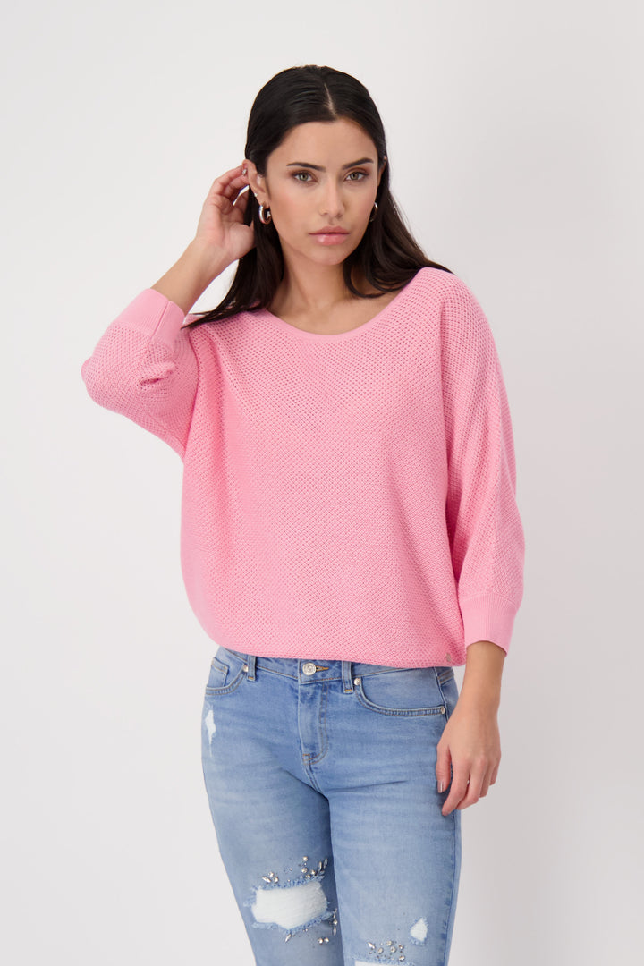 Jumper with batwing sleeves 408437MNR in PINKTE by Monari