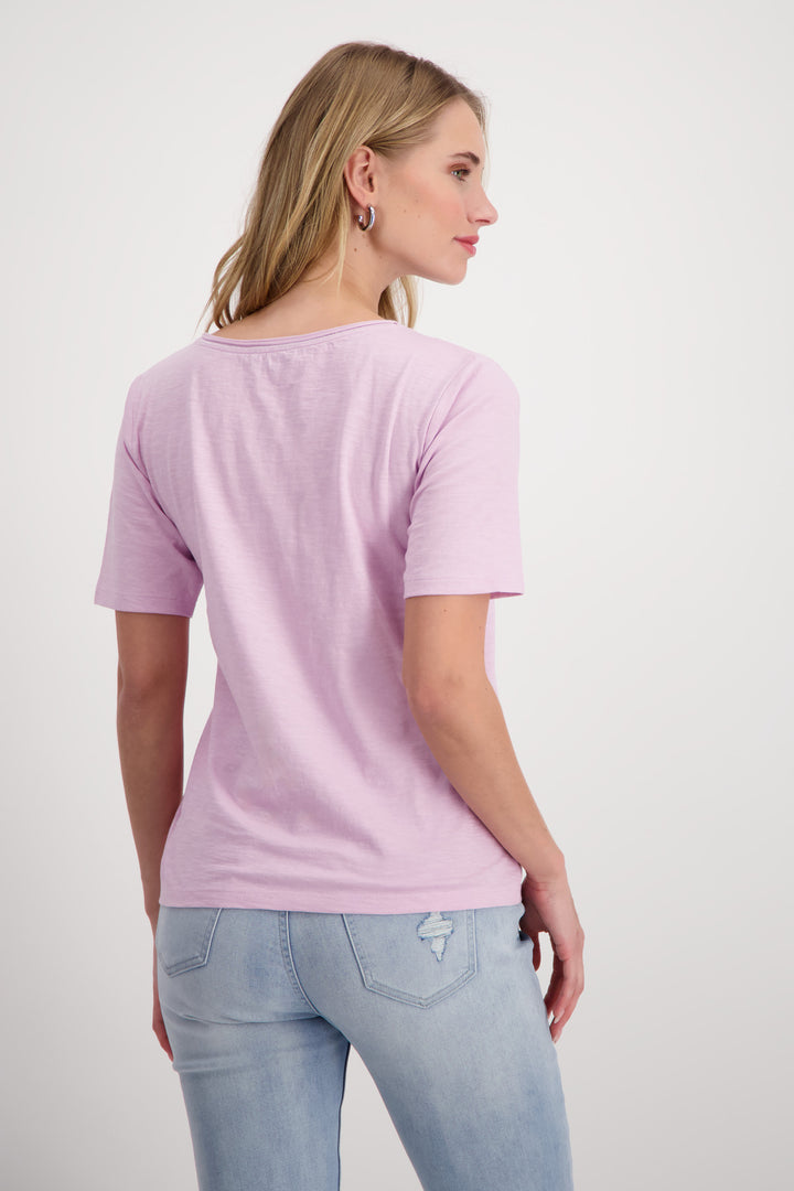 T-shirt Flame en coton biologique 408527MNR en rose lavande par Monari