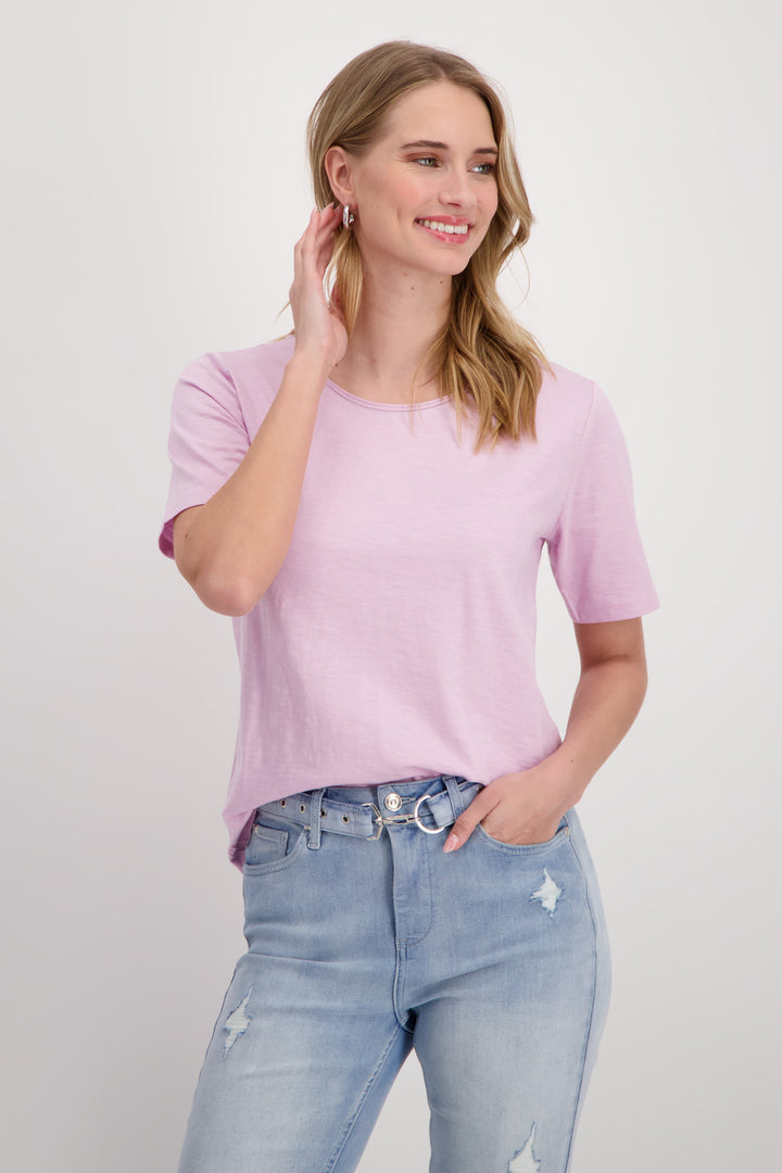 T-shirt Flame en coton biologique 408527MNR en rose lavande par Monari