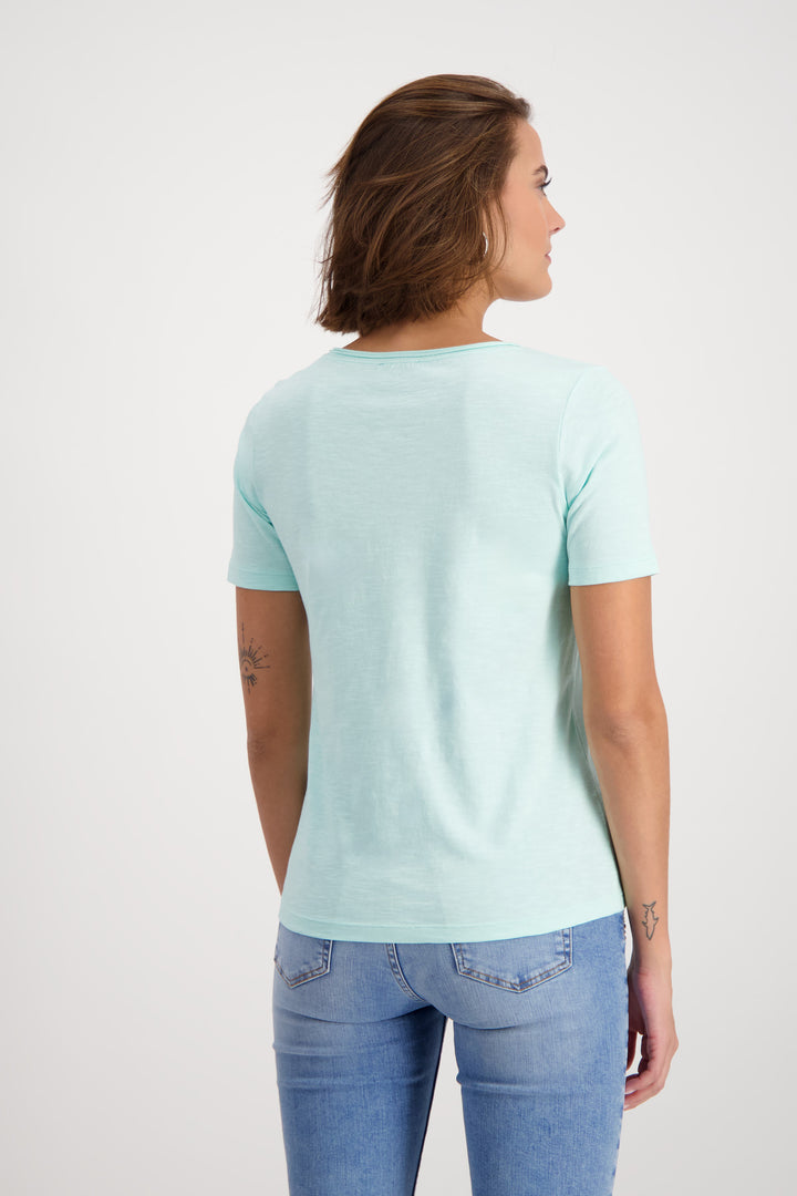 Flame T-Shirt Organic Cotton 408527MNR in Bright Mint by Monari