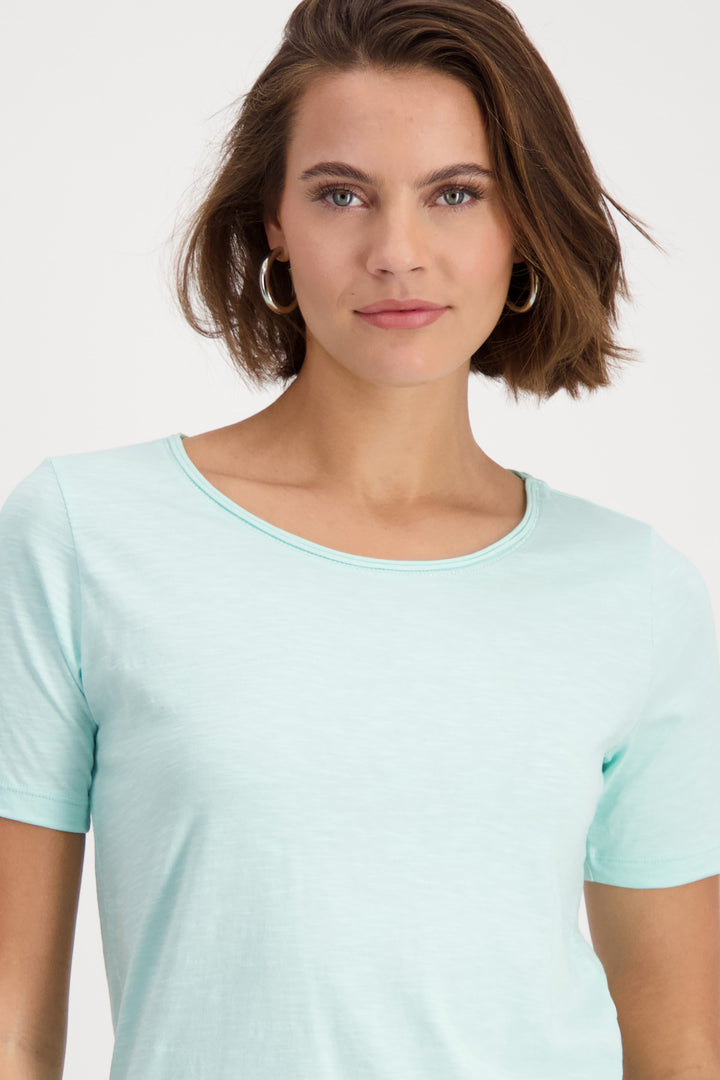 Flame T-Shirt Organic Cotton 408527MNR in Bright Mint by Monari