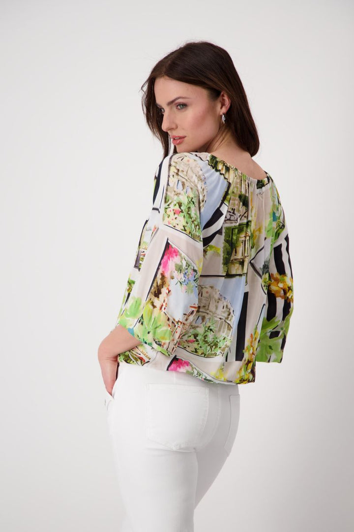 Blouse Polaroid Allover in Marble Multicolour by Monari in 38 / Multicolor