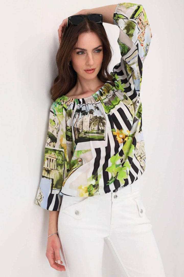 Blouse Polaroid Allover in Marble Multicolour by Monari in 38 / Multicolor