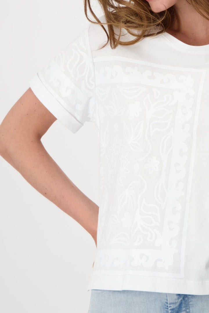 T-Shirt with Mandala Print in White by Monari in 34 / White