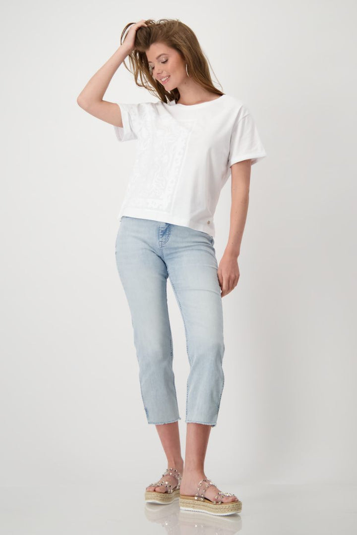 T-Shirt with Mandala Print in White by Monari in 34 / White