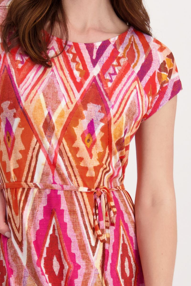 Dress with Ikat Print in Berry by Monari