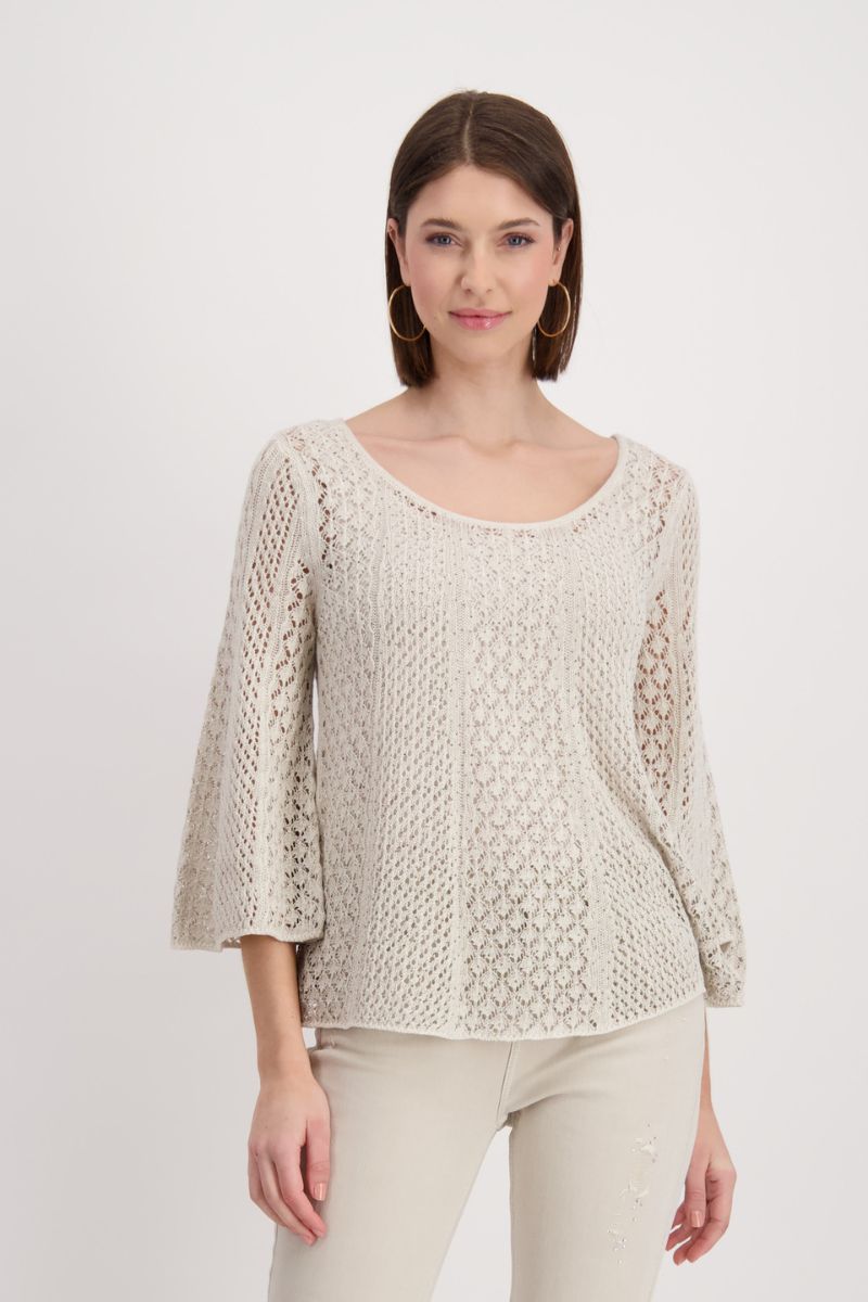 Mesh Jewellery Sweater in Sand by Monari
