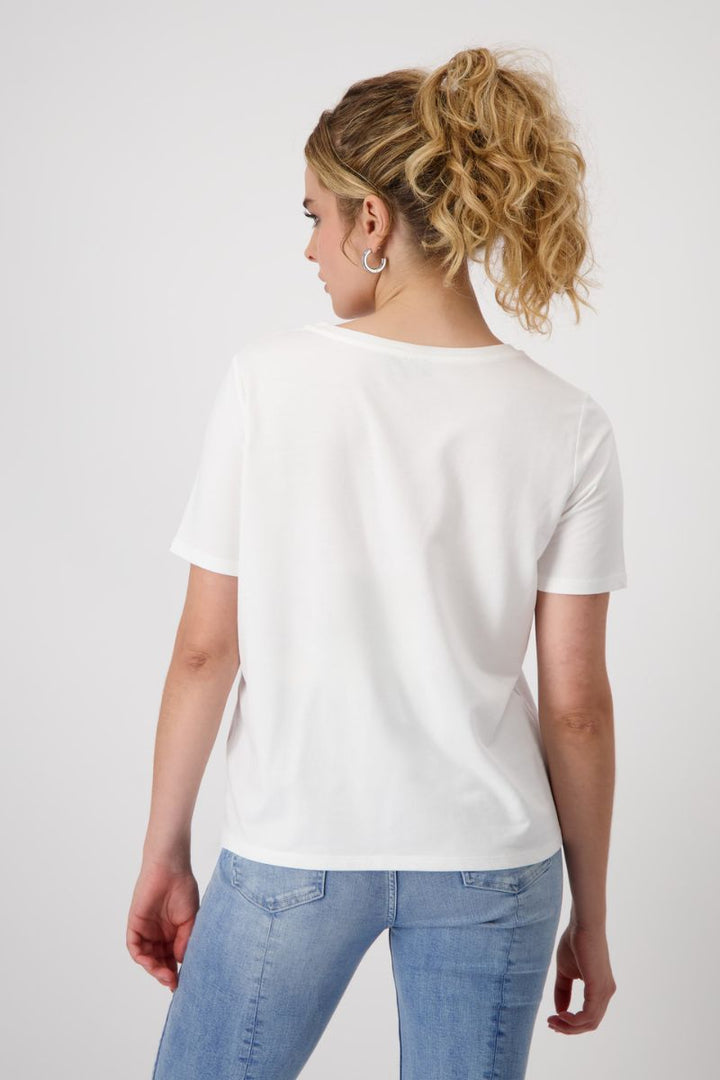 Amor Rhinestone T-Shirt in White by Monari in 34 / White