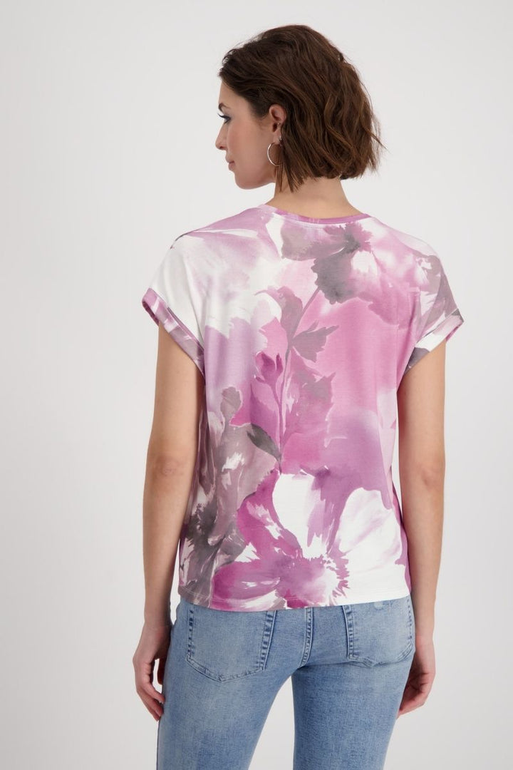 Floral  T-Shirt in Blossom by Monari in 40 / Pink