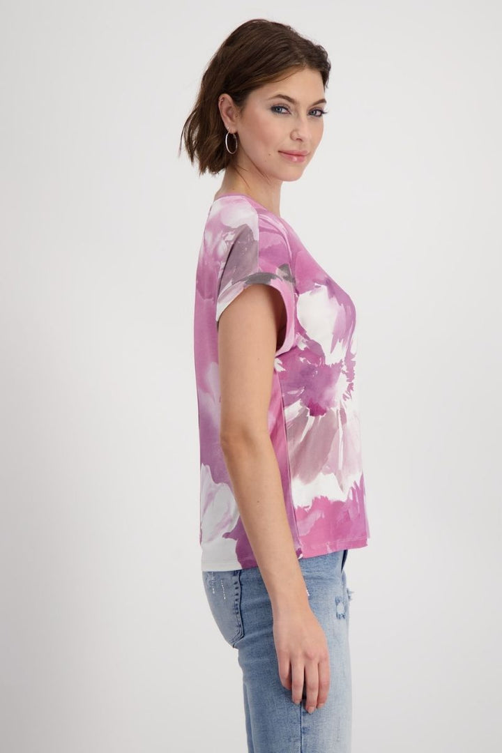 Floral  T-Shirt in Blossom by Monari in 40 / Pink
