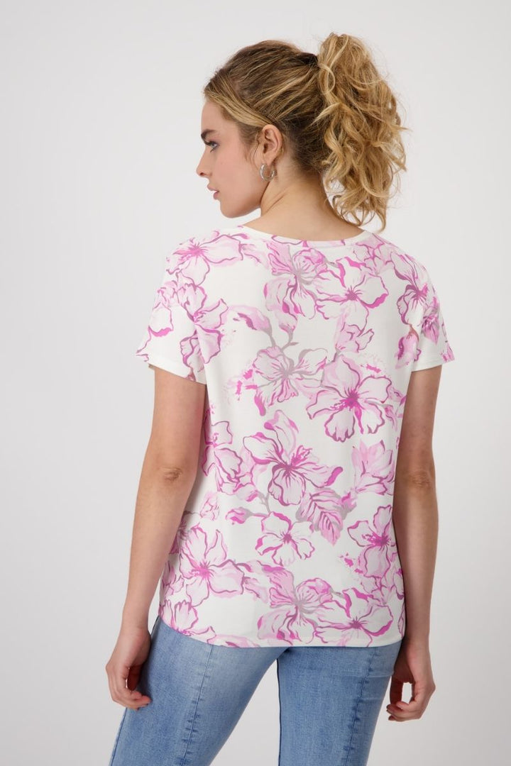 Floral T-Shirt in by Monari in 34 / Pink