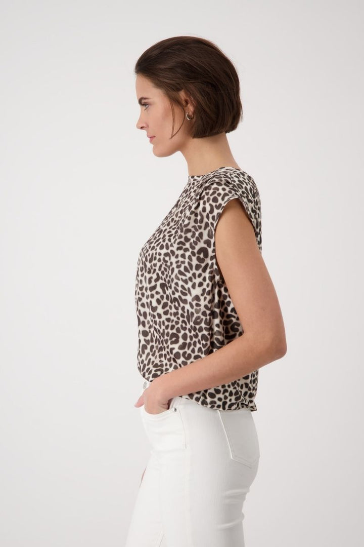 Jersey Blouse Leo All Over in Coffee Bean by Monari in 34 / Coffee Bean