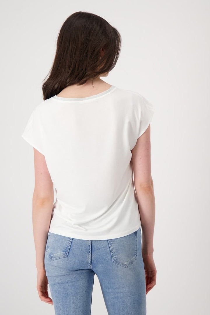 Off White Jersey Bag T-Shirt in Off White by Monari in 34 / Off White