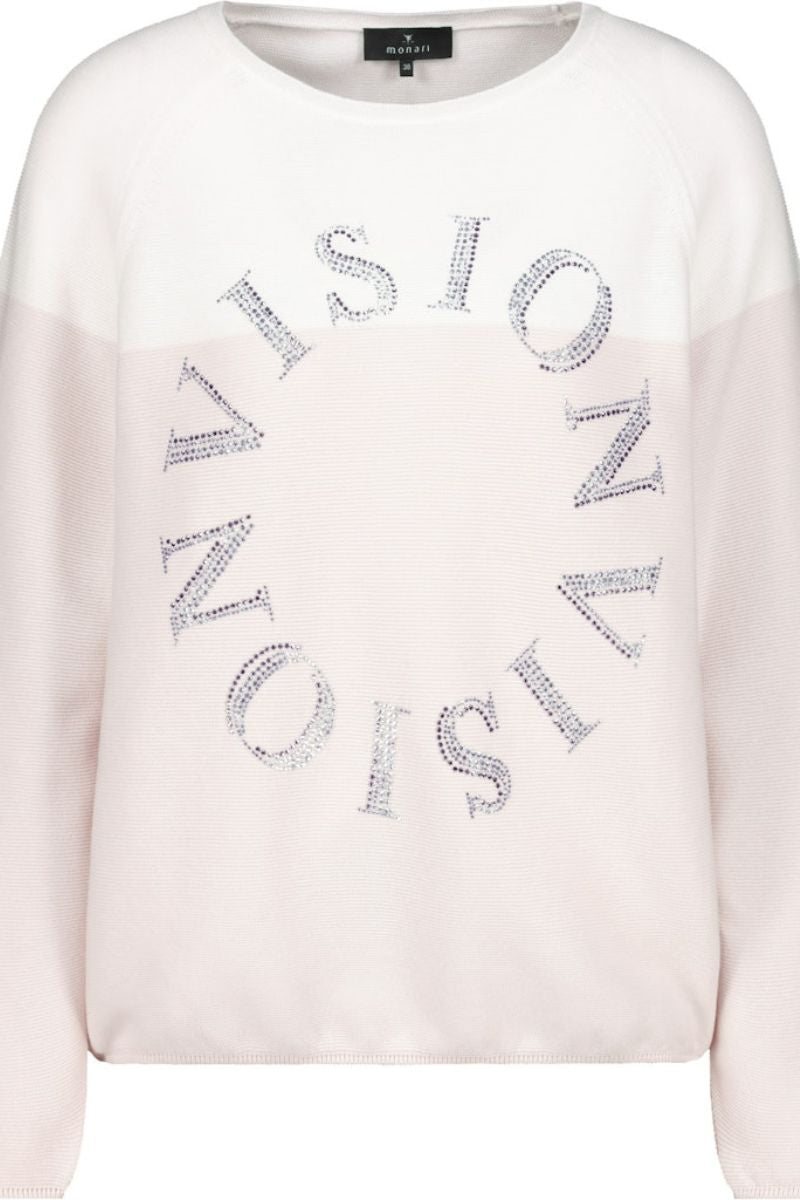 Sweater with Crystal Detail in Beige by Monari