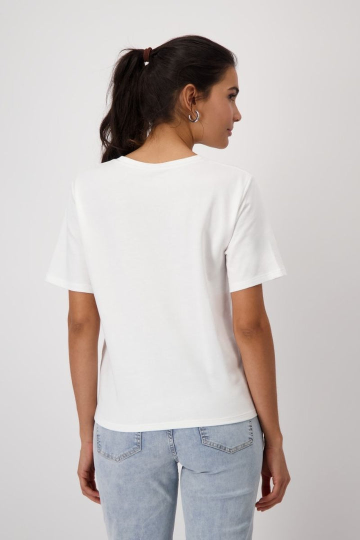 Monaco Print T-Shirt in Off White by Monari in 34 / Off White