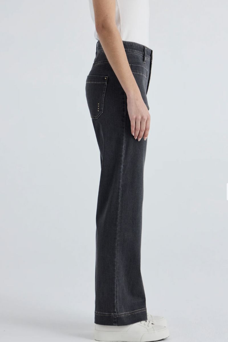 CHROME JEAN IN CHARCOAL BY LANIA THE LABEL SIDE VIEW