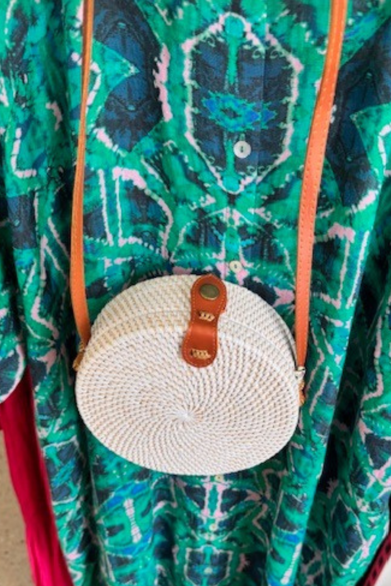 Rattan Round Handbag