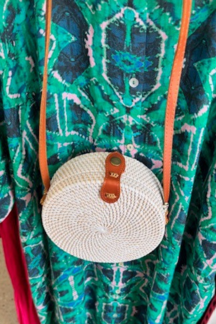 Rattan Round Handbag