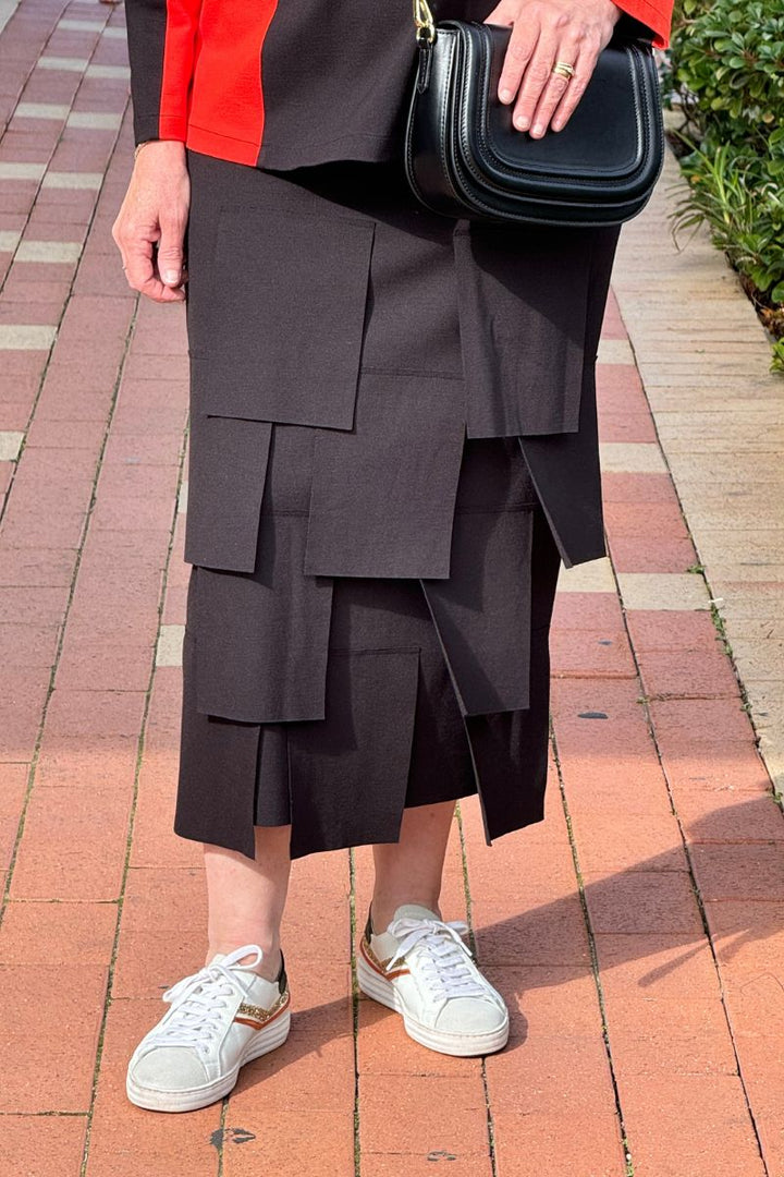 Square Skirt in Black W23101 by Peruzzi