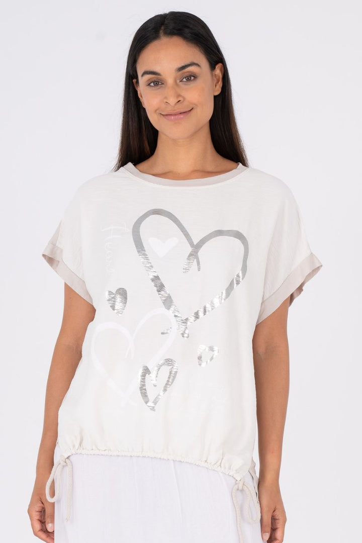 Silver Love Heart T-Shirt  10/34525U by M Made in Italy