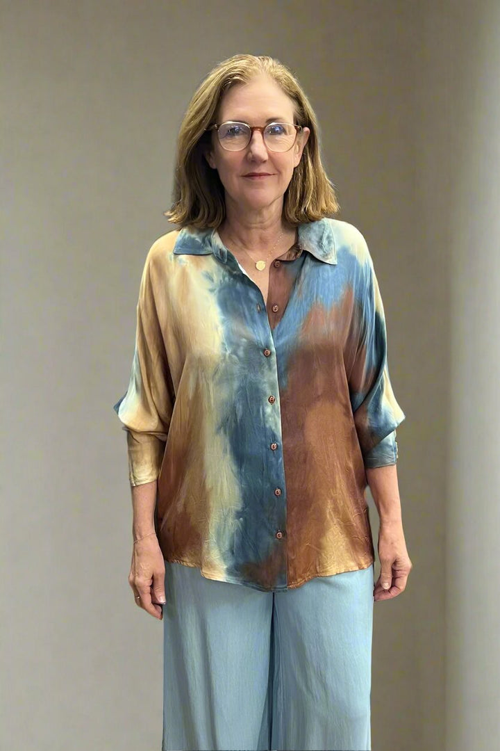 Woven Blouse in Indigo BLOOMLW by Lauren Vidal