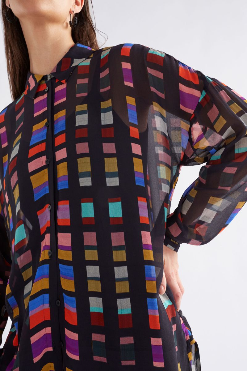 EIR SHEER Shirt in Tessela Print A1321M BY ELK THE LABEL