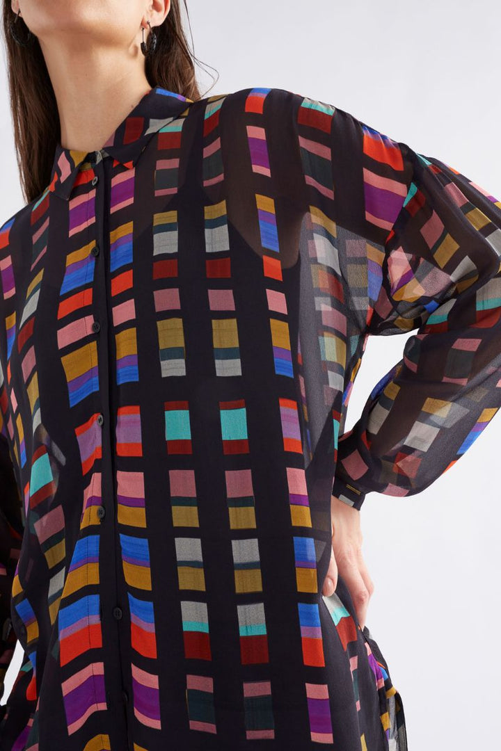 EIR SHEER Shirt in Tessela Print A1321M BY ELK THE LABEL in 6
