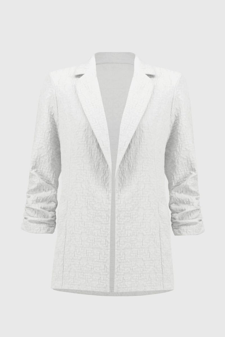 Woven Jacquard Boxy Blazer in white 242034 by Joseph Ribkoff