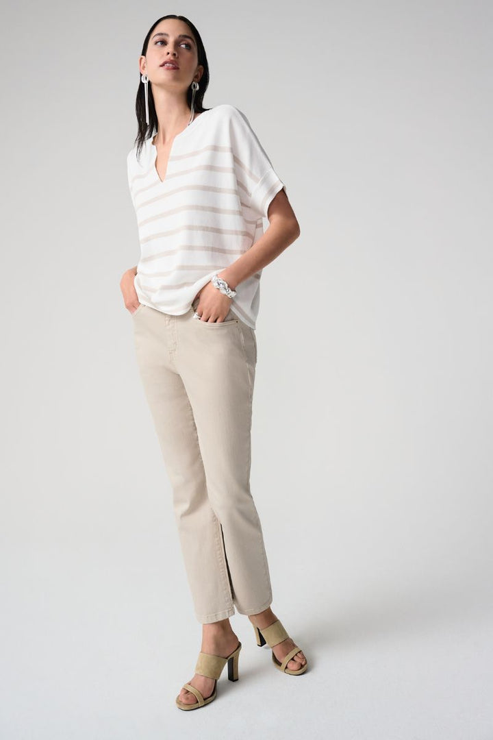 Margot Classic Straight Leg Featherweave Denim Jeans in 252926 by Joseph Ribkoff in White / 6