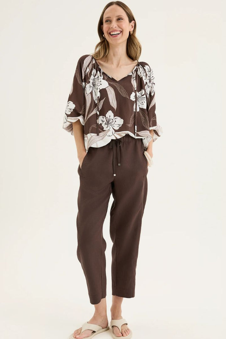 Tirari Slim Pant in Espresso by Yarra Trail in Chocolate / 8