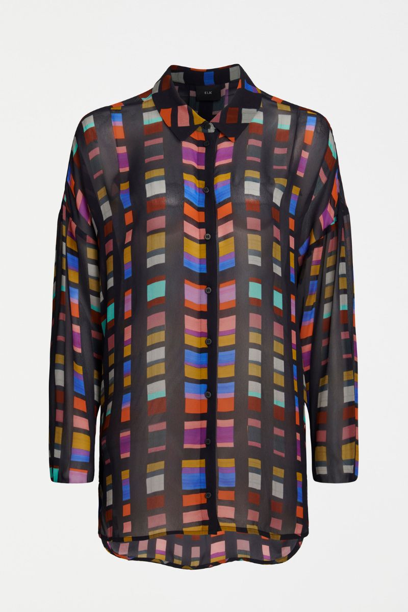 EIR SHEER Shirt in Tessela Print A1321M BY ELK THE LABEL