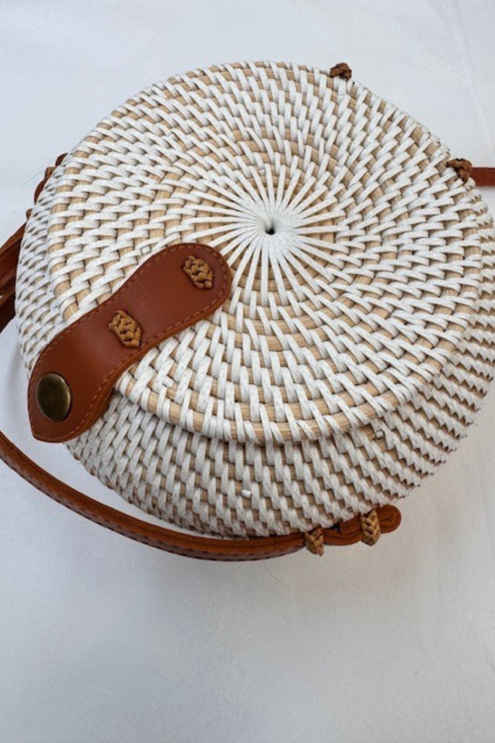 Round Rattan Handbag