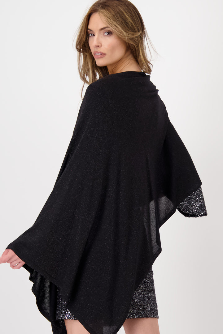 Poncho asymétrique 807518MNR en noir par Monari