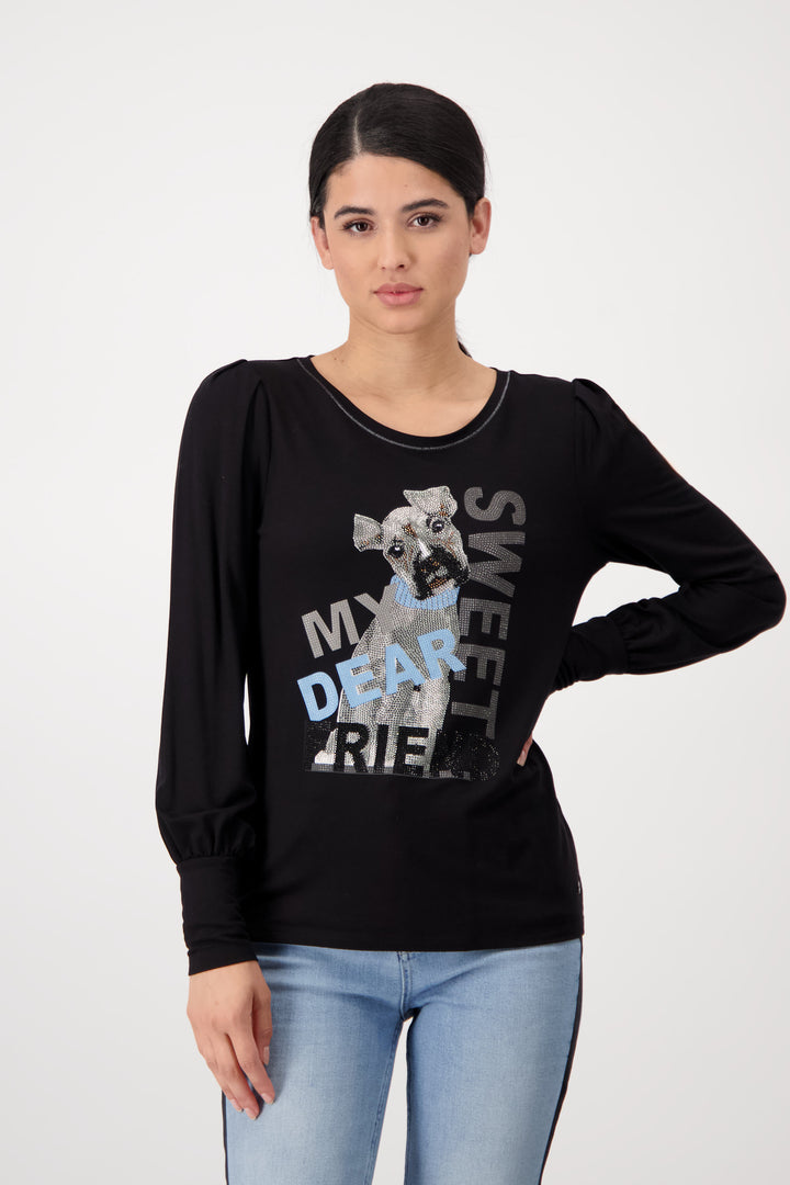 Decorated Dog Top 807582MNR in Black by Monari