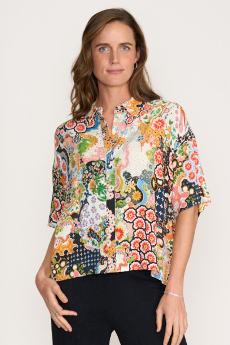 Foil Box of Tricks Top in Blossom Print FO8291