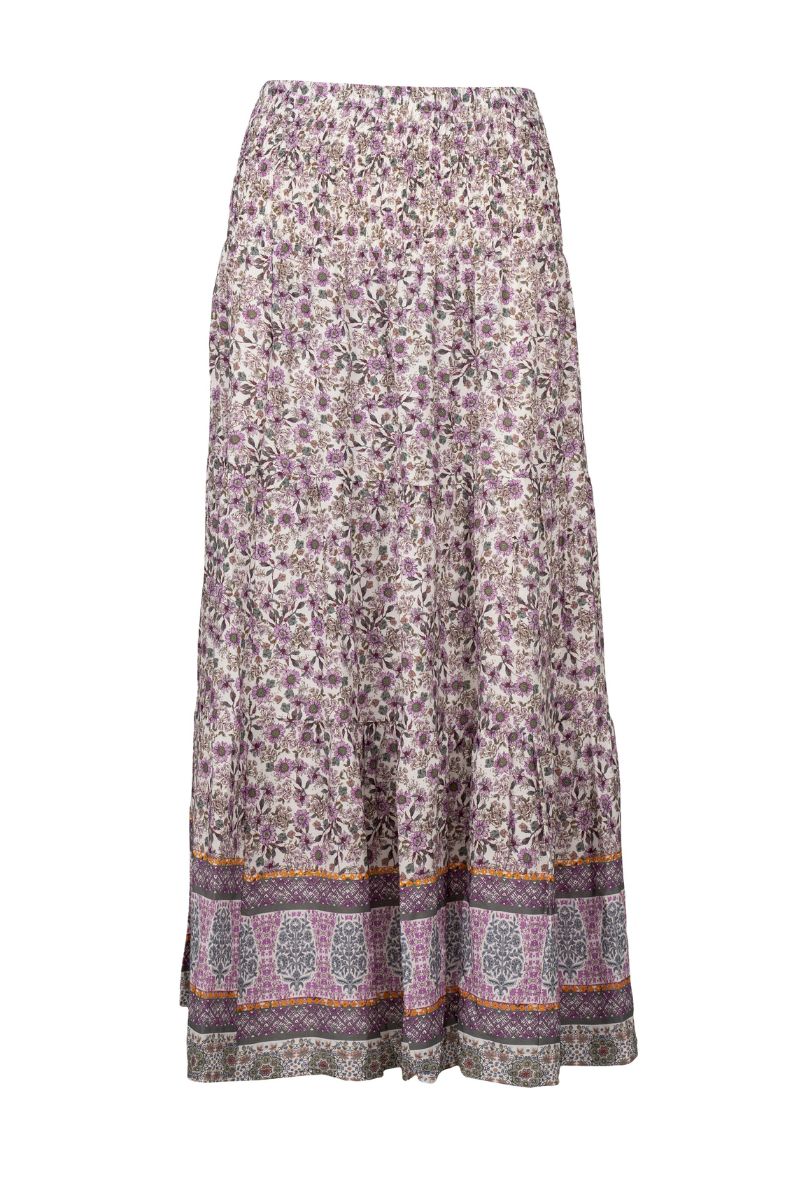 Floral Skirt in Two Colours Chambray & Lavender 18/3152U from M Made in Italy