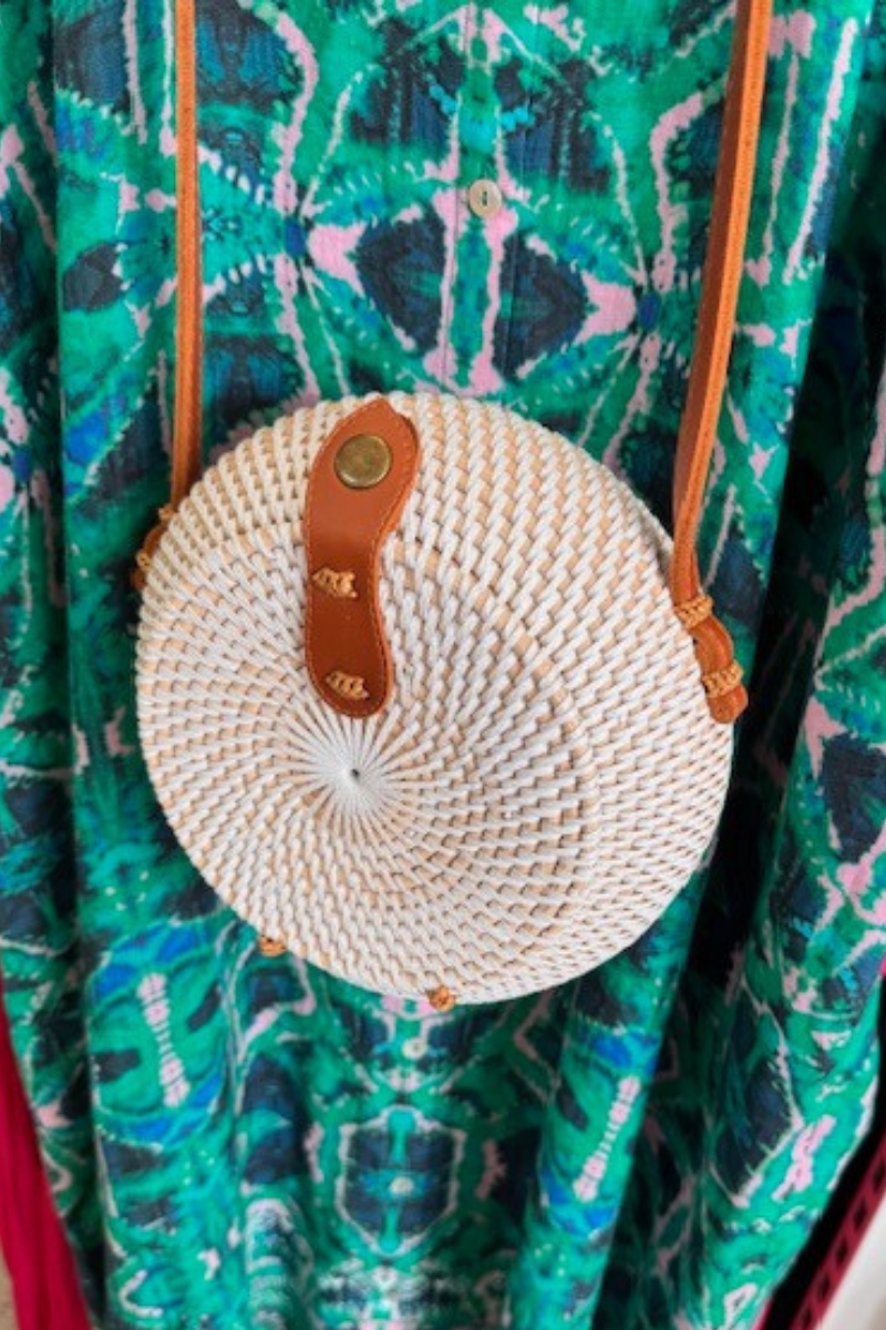 Round Rattan Handbag