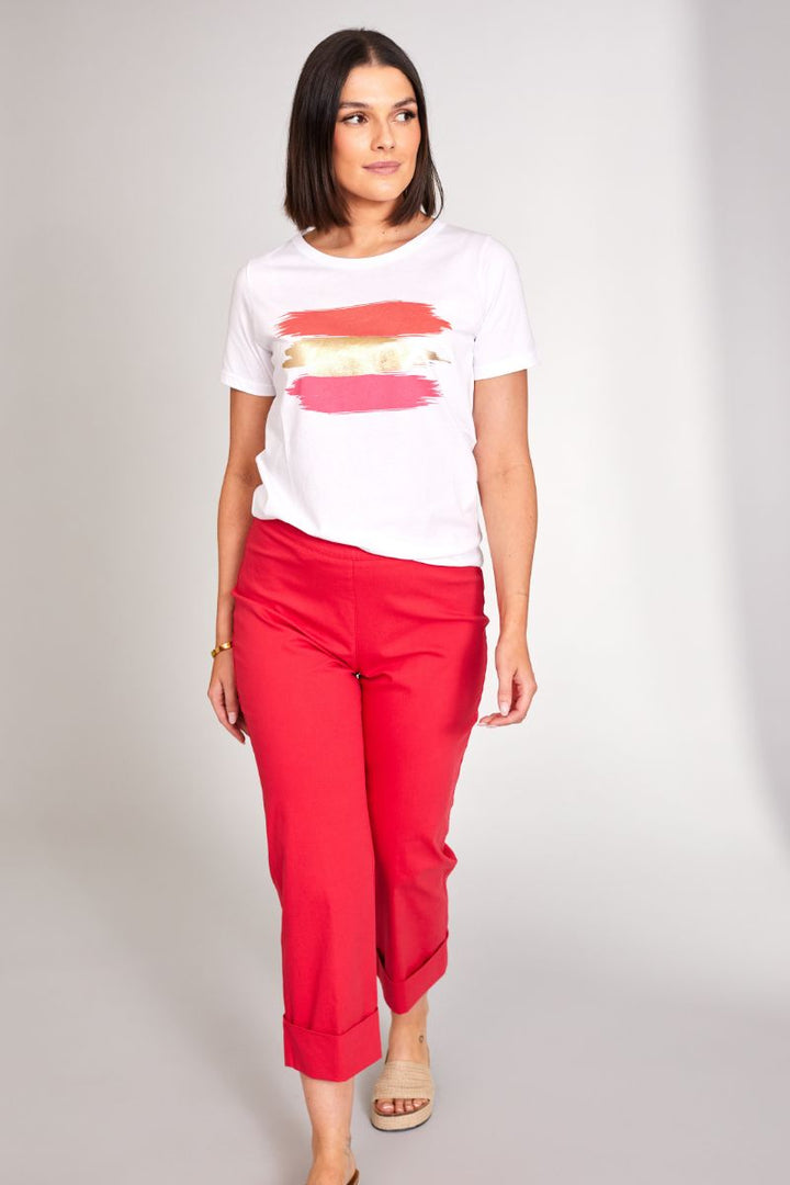 Metallic Print Shirt in Pink S24191 by Peruzzi