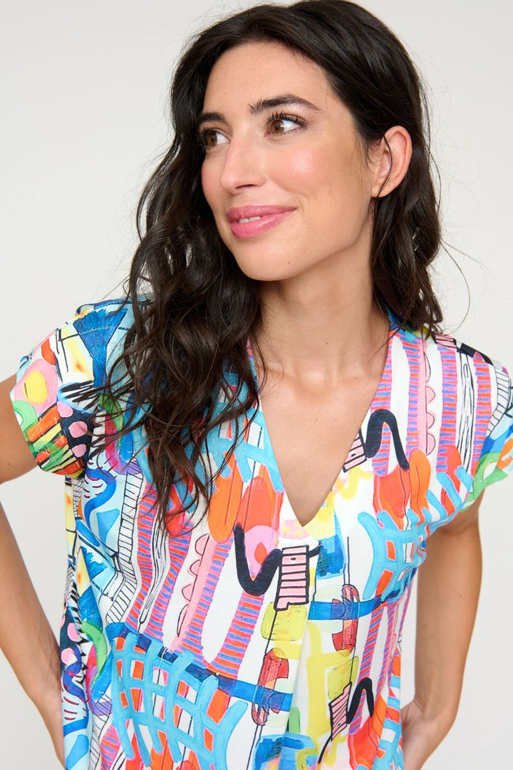 Araceli top multi colour print by Tinta