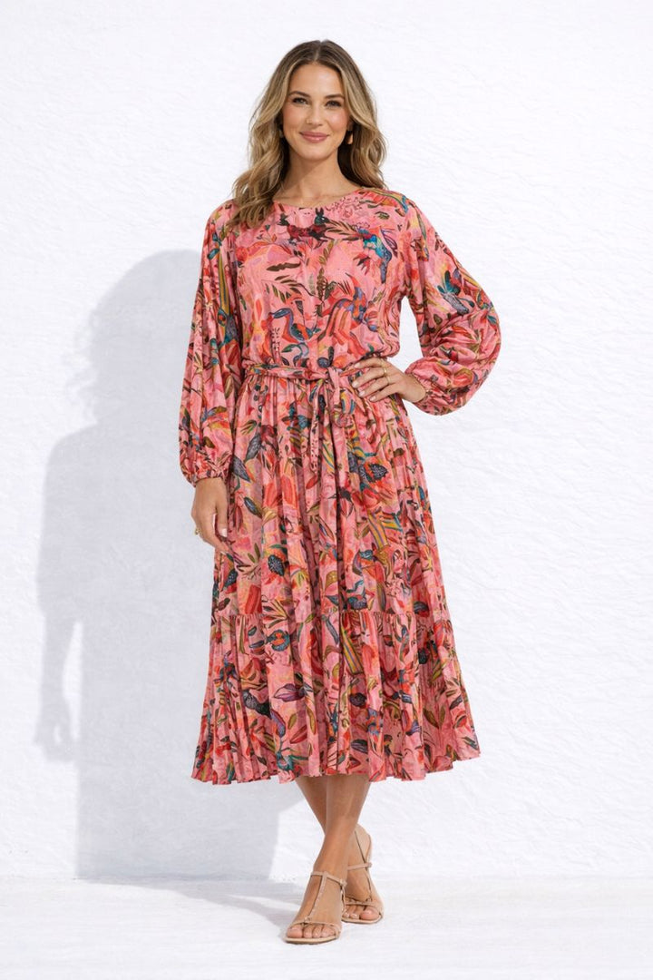 Weekends Sunshine Godet Long Dress in Multi Colour in XS / Multicolor