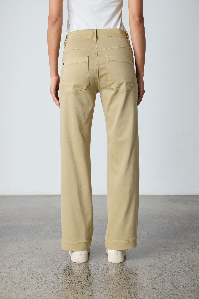 Woman wearing Lania Chrome Jean in wheat NLA3920 back view