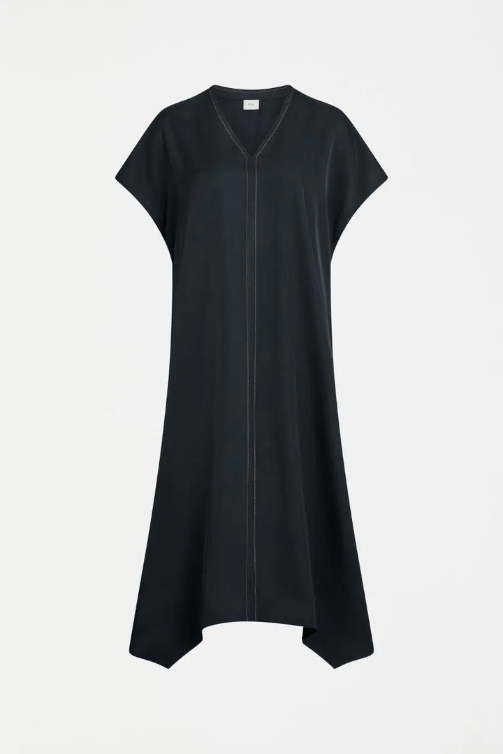 Navy dress on a white background