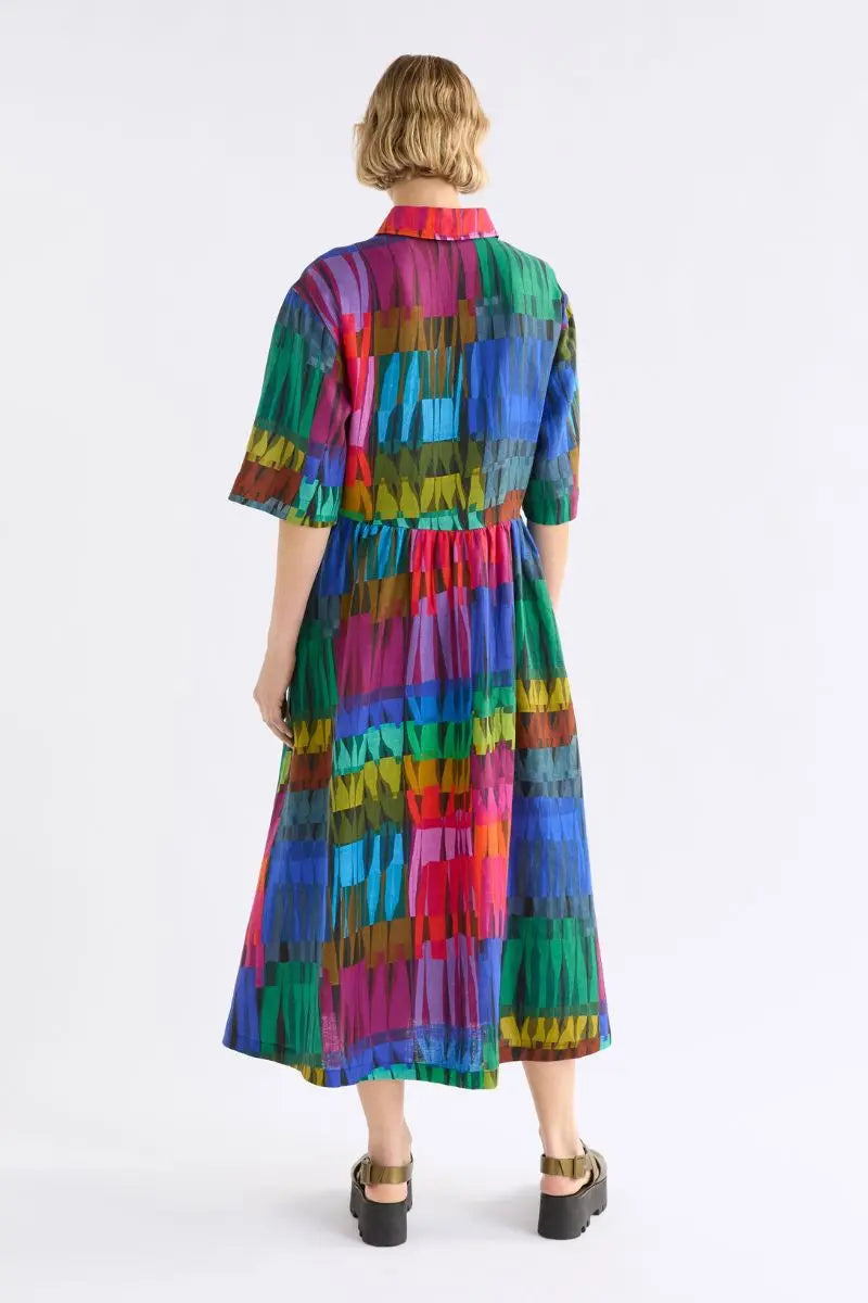 Back view of woman in Elk dress