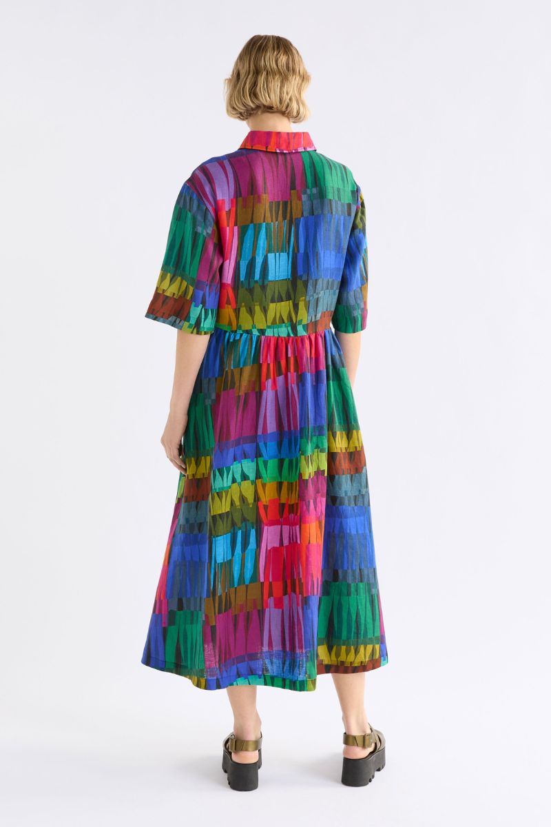 Back view of woman in Elk dress