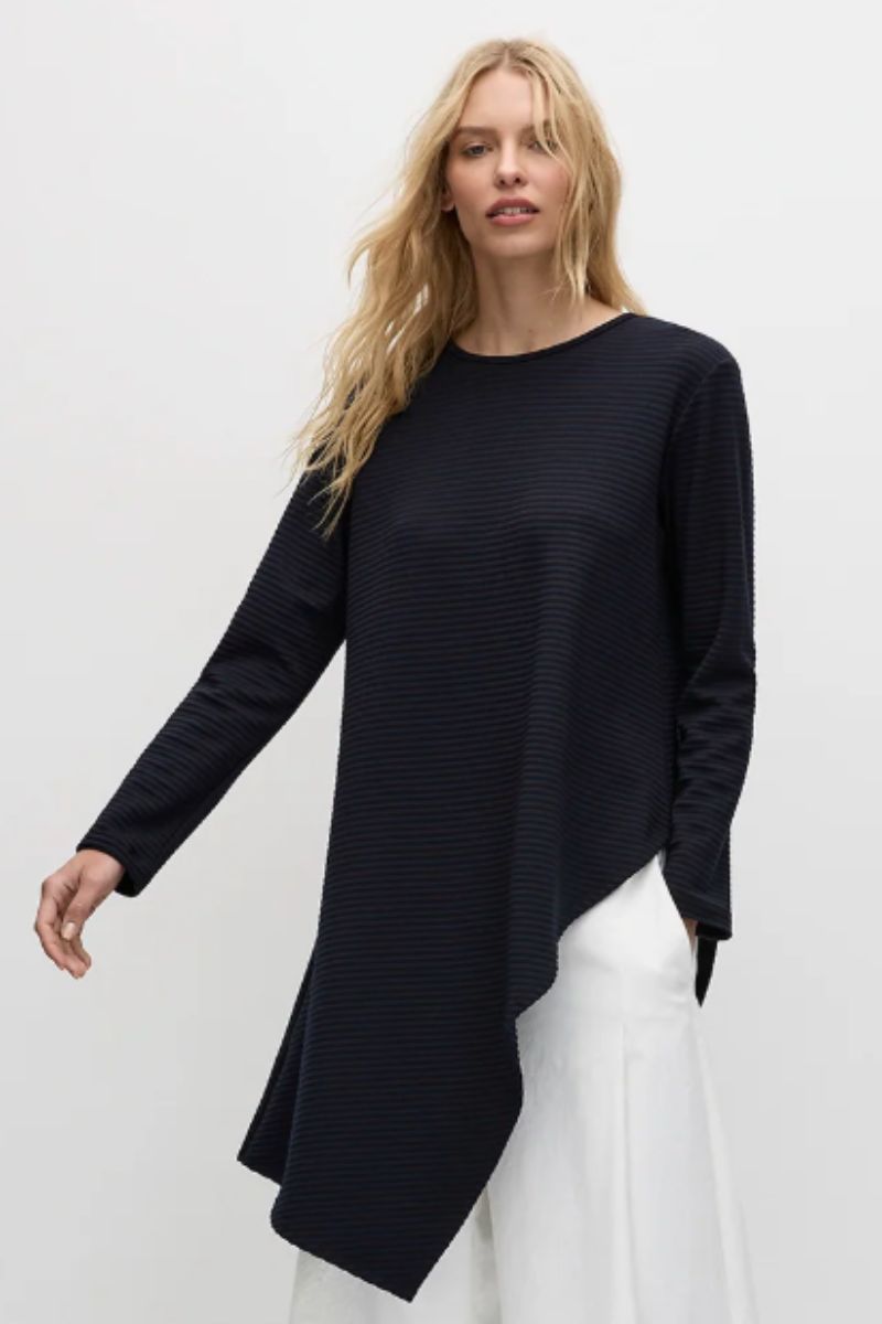Close view of model in Veil Sweater Mela Purdie