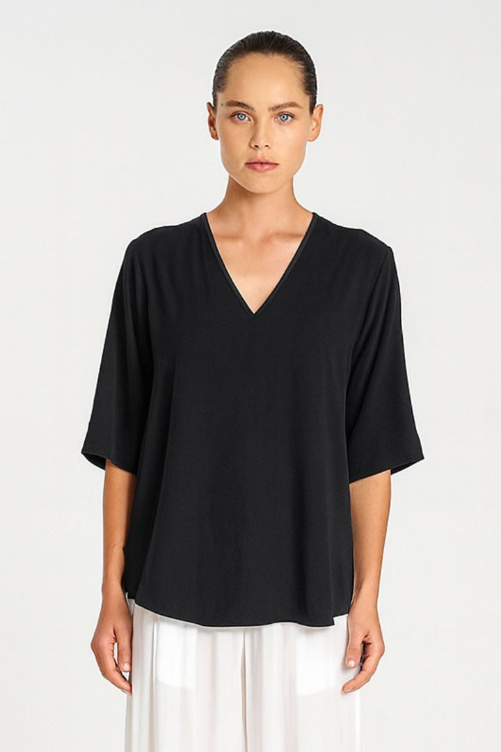 Swish Plaza Top in Black by Mela Purdie in Black / 12