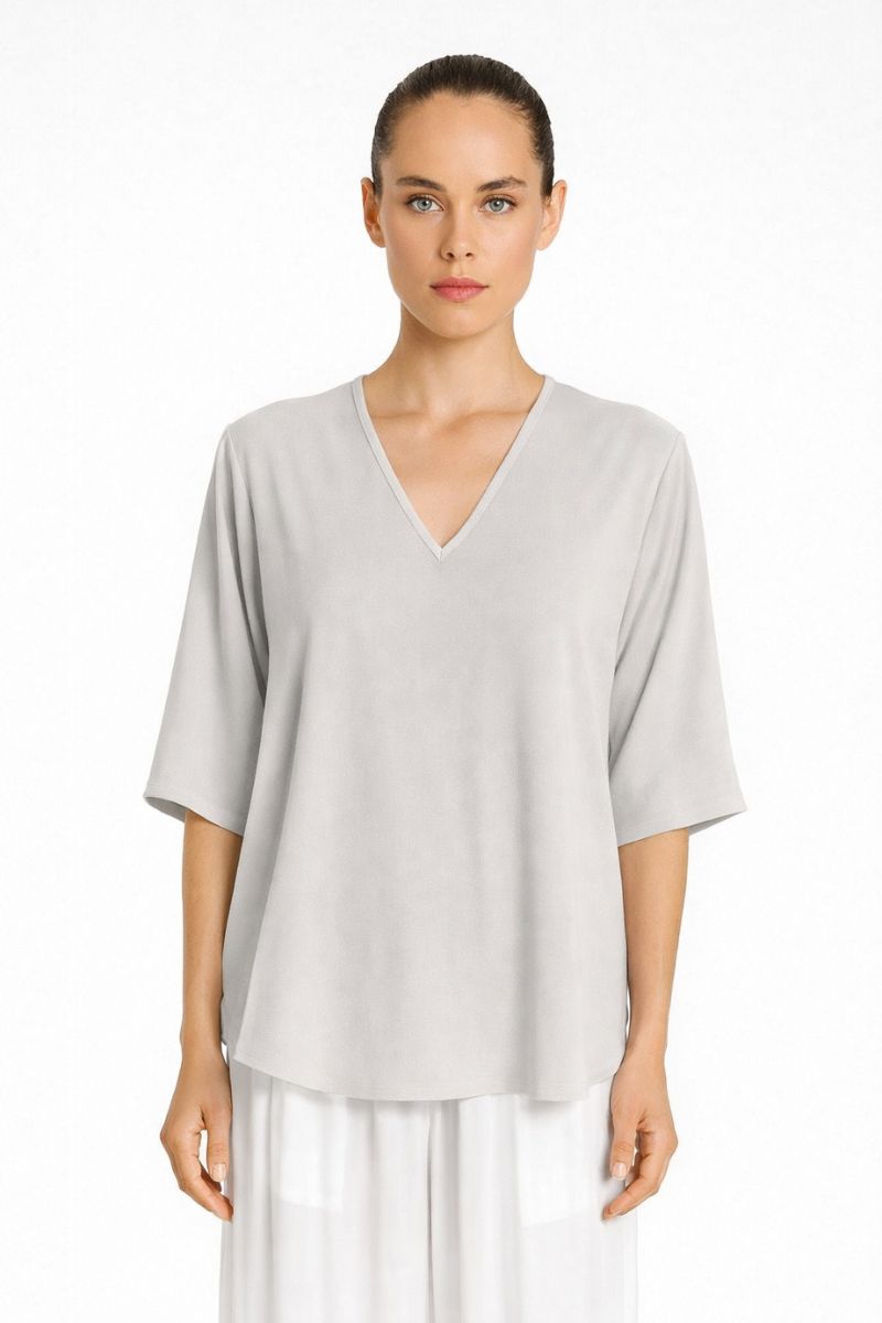 Swish Plaza Top in Oyster by Mela Purdie